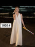 V-Neck Sleeveless Long Maxi Casual Dress With Pocket